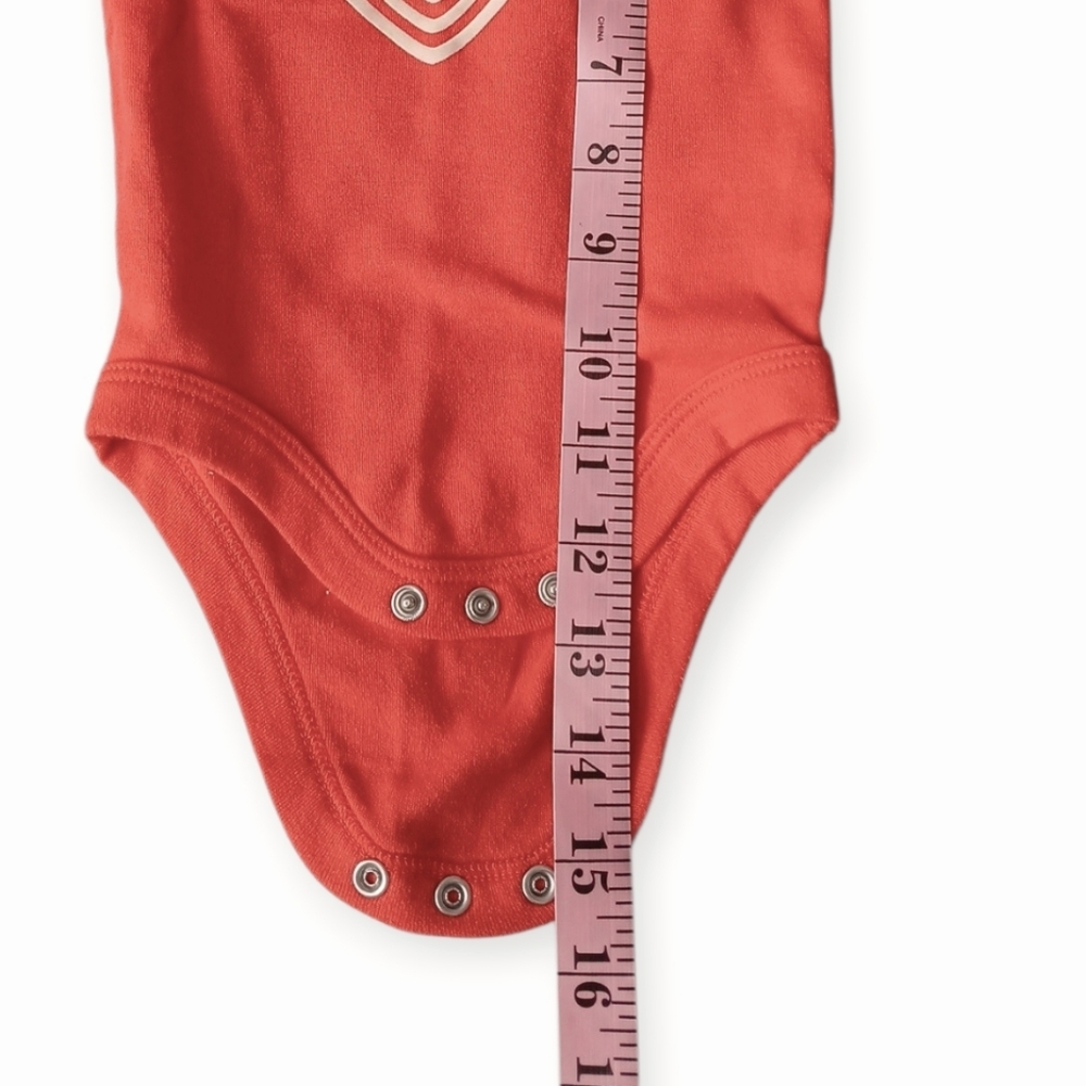 WONDER NATION MAMA'S MY VALENTINE ORANGE RED LONG SLEEVES ONESIE. SIZE 0-3M - Picture 4 of 6